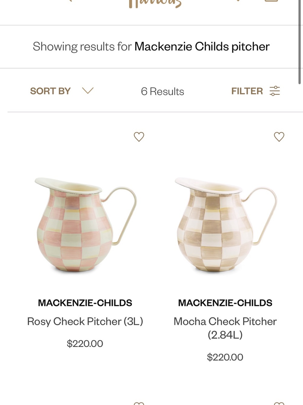 Mackenzie-Childs Checkered Ceramic Pitcher in Cream and Pale Green - Picture 8 of 8